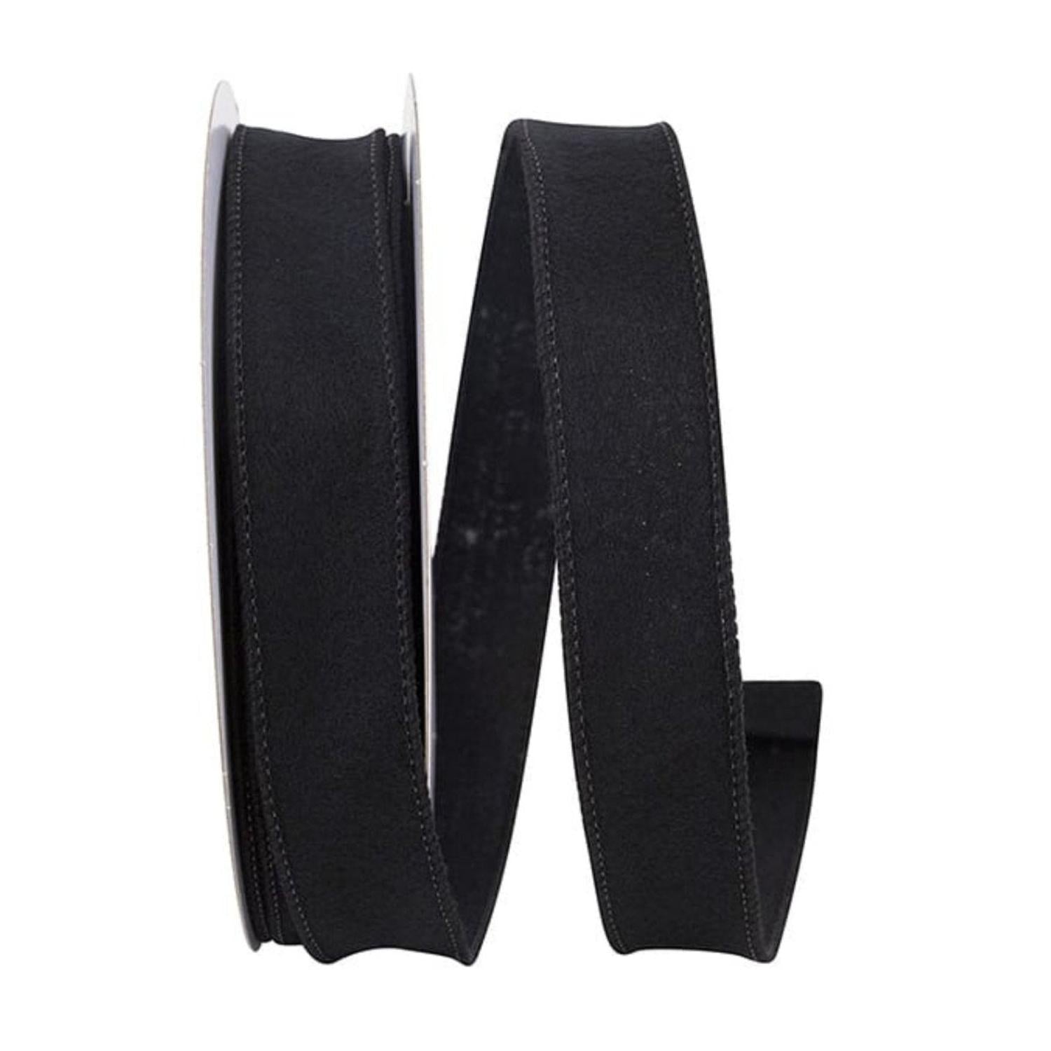 1" Felt Fuzz Petite Ribbon: Black (10 Yards)
