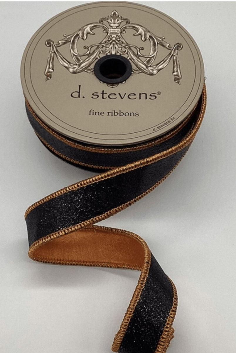 Shop For 1" Glitter Ribbon: Black/Orange (10 Yards)
