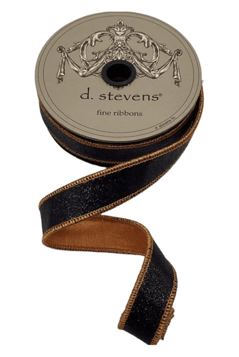 Shop For 1" Glitter Ribbon: Black/Orange (10 Yards)