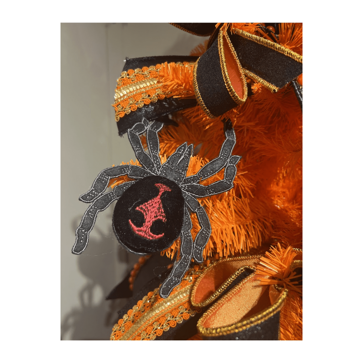 Shop For 1" Glitter Ribbon: Black/Orange (10 Yards)
