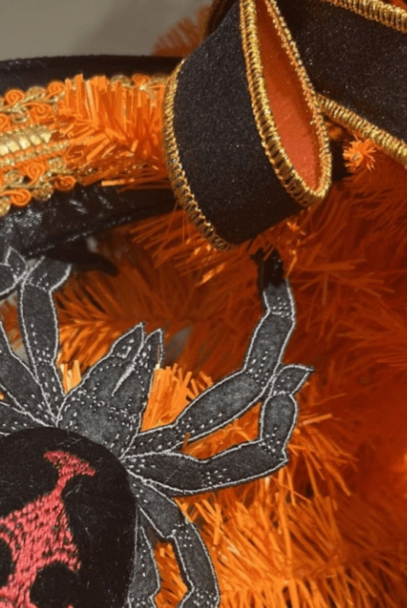 Shop For 1" Glitter Ribbon: Black/Orange (10 Yards)