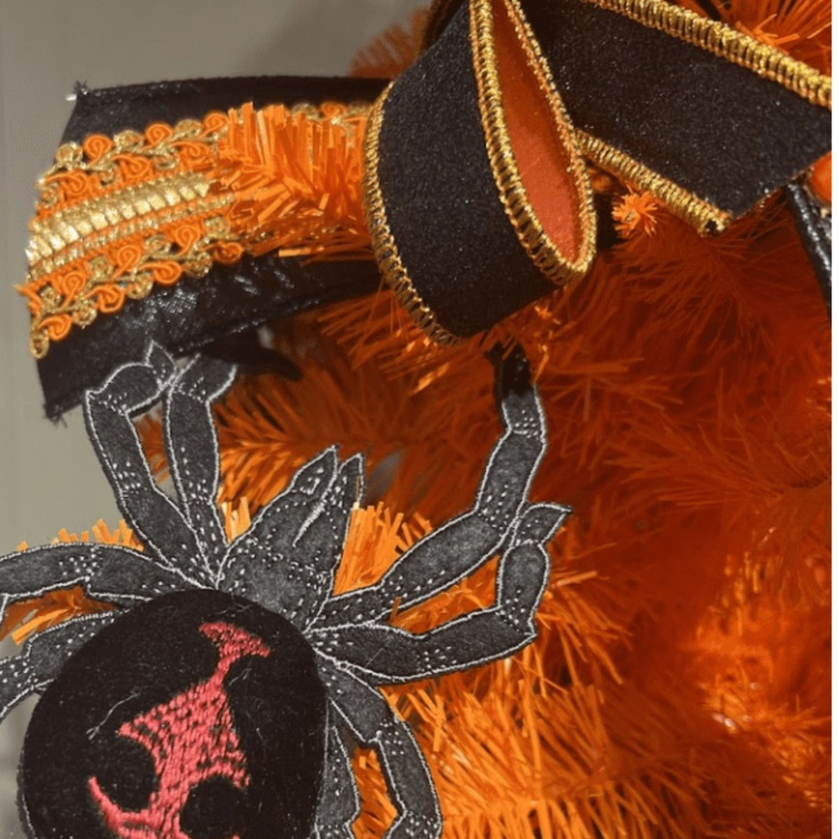 Shop For 1" Glitter Ribbon: Black/Orange (10 Yards)