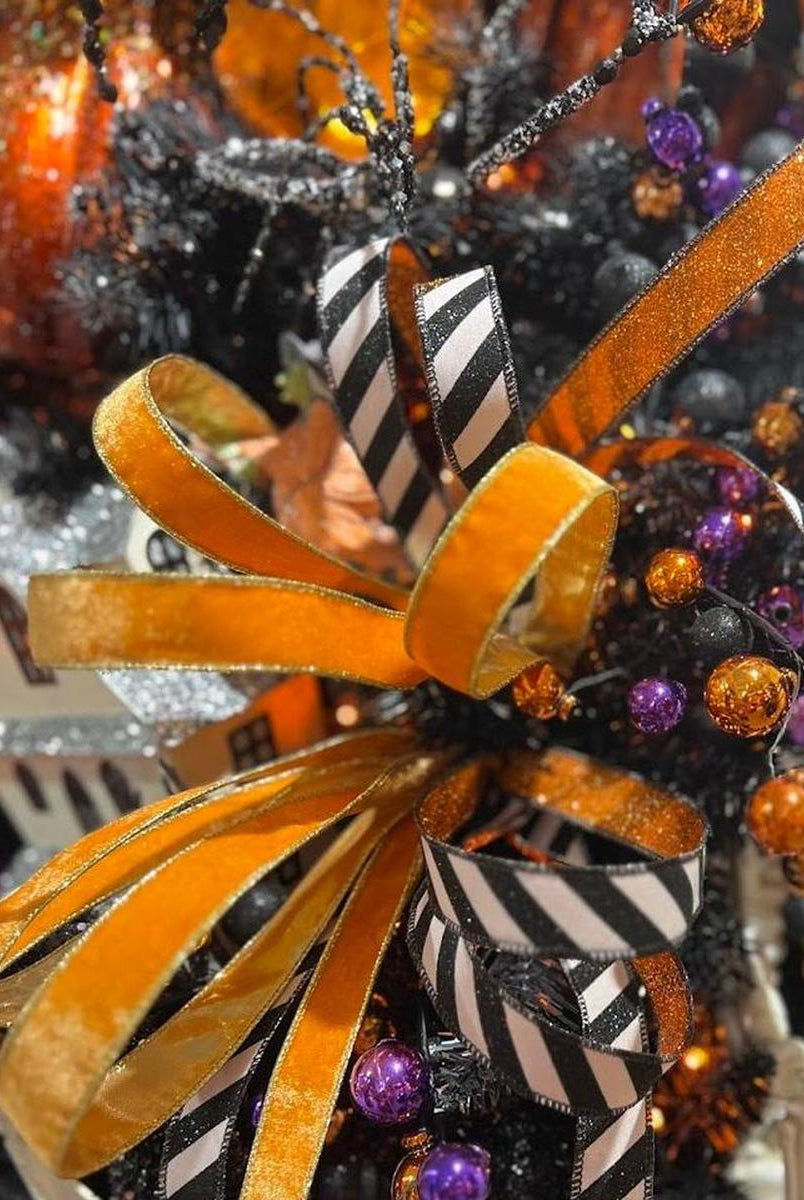 Shop For 1" Glitter Stripe Ribbon: Orange (10 Yards)