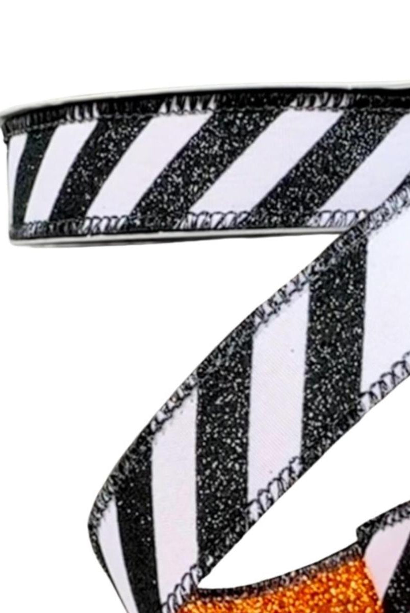 Shop For 1" Glitter Stripe Ribbon: Orange (10 Yards)