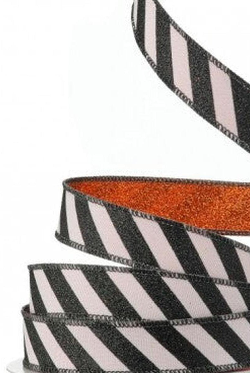 Shop For 1" Glitter Stripe Ribbon: Orange (10 Yards)