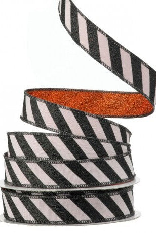 Shop For 1" Glitter Stripe Ribbon: Orange (10 Yards)