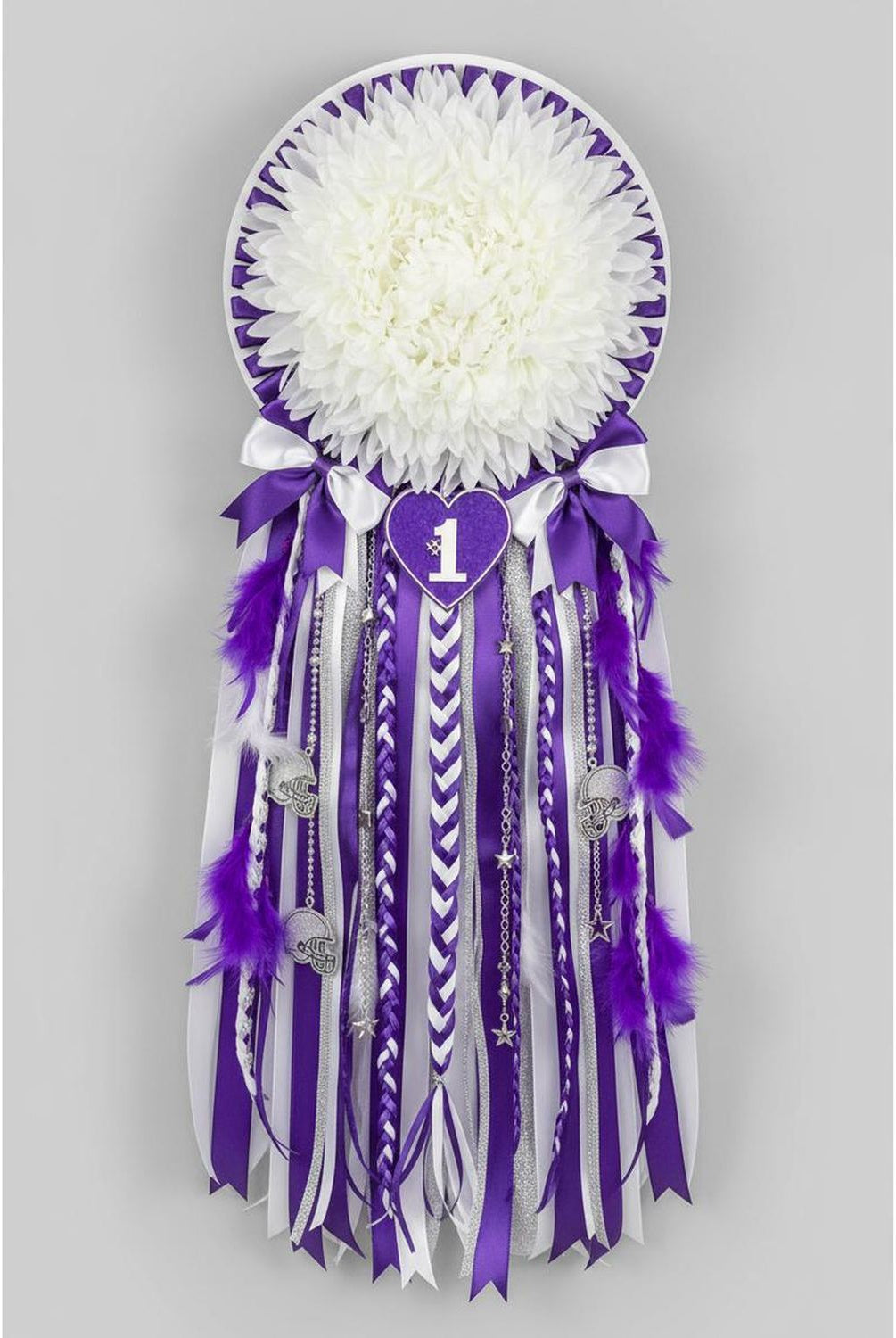 Shop For 1 Heart Charm: Purple/White
