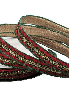 Shop For 1 inch Velvet with Metallic Trim Ribbon (10 Yards)