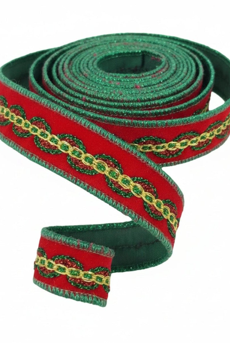 Shop For 1 inch Velvet with Metallic Trim Ribbon (10 Yards)