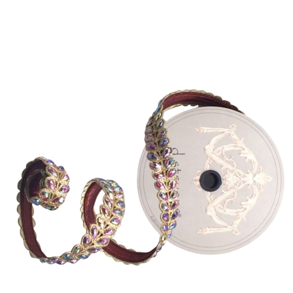 Shop For 1" Jewel Aurora Leaves Ribbon: Burgundy (5 Yards)