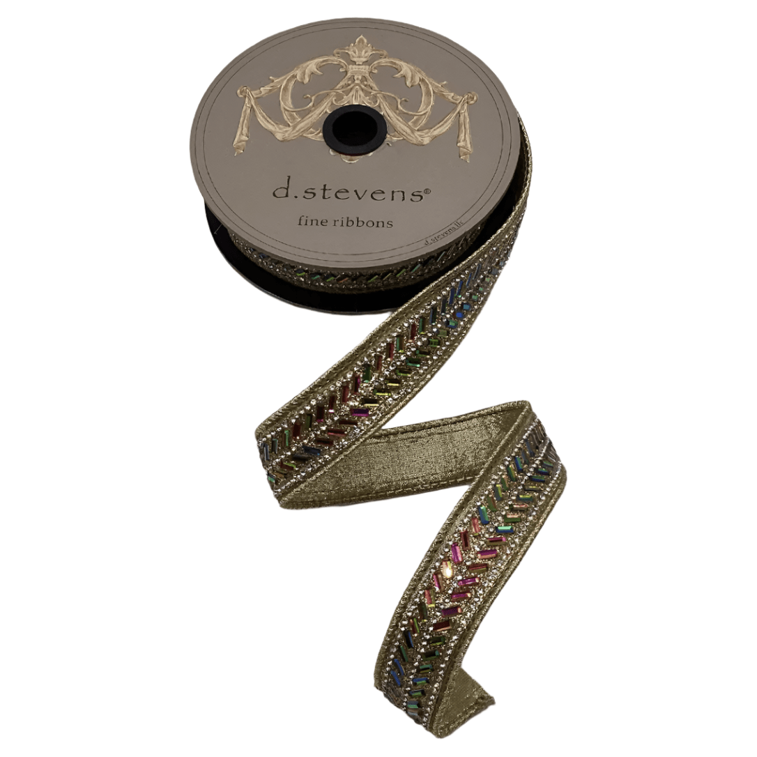 Shop For 1" Metallic Dupion Herringbone Jewel Ribbon: Gold (5 Yards)