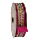Shop For 1" Metallic Dupion Herringbone Jewel Ribbon: Pink (5 Yards)