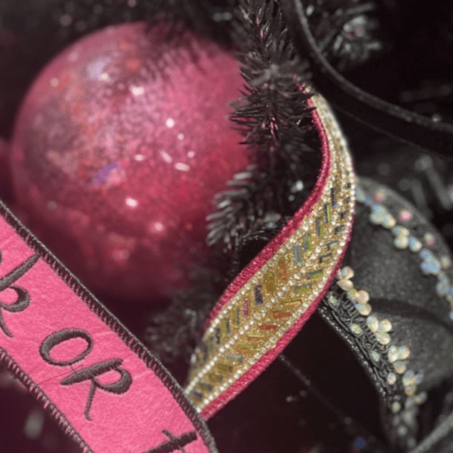 Shop For 1" Metallic Dupion Herringbone Jewel Ribbon: Pink (5 Yards)