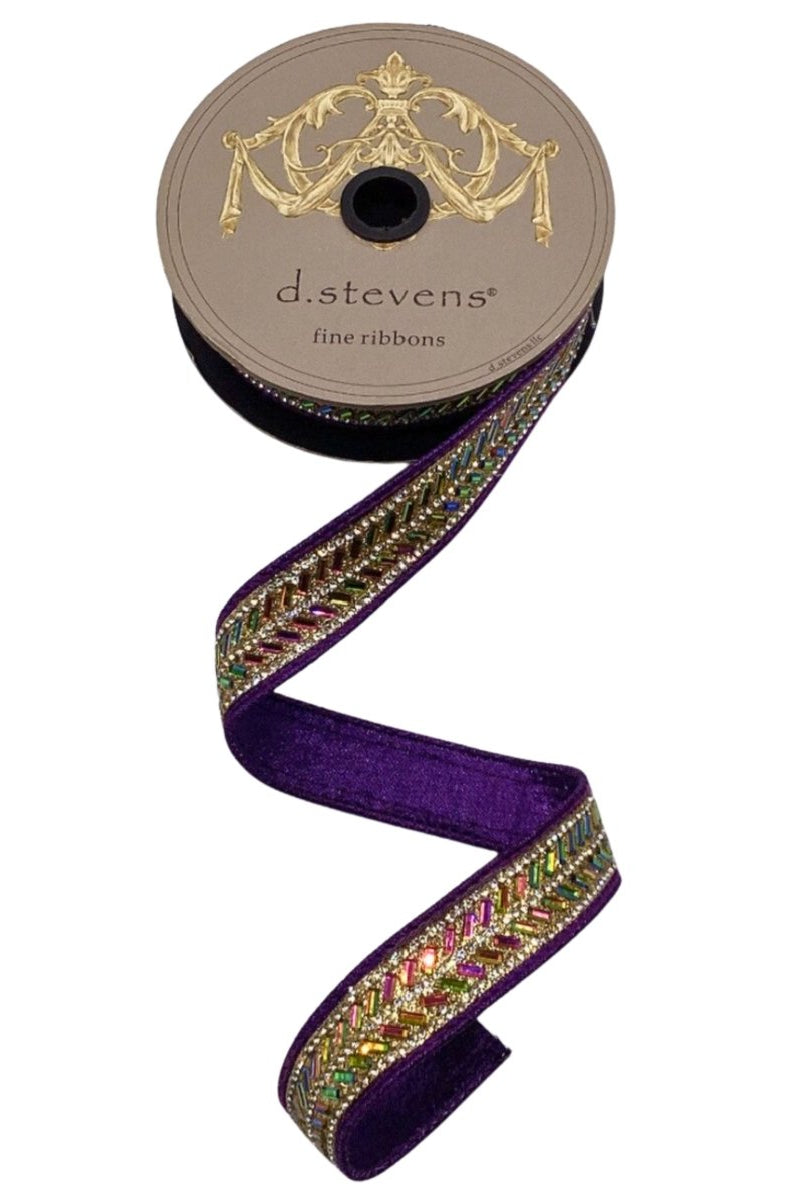 Shop For 1" Metallic Dupion Herringbone Jewel Ribbon: Purple (5 Yards)