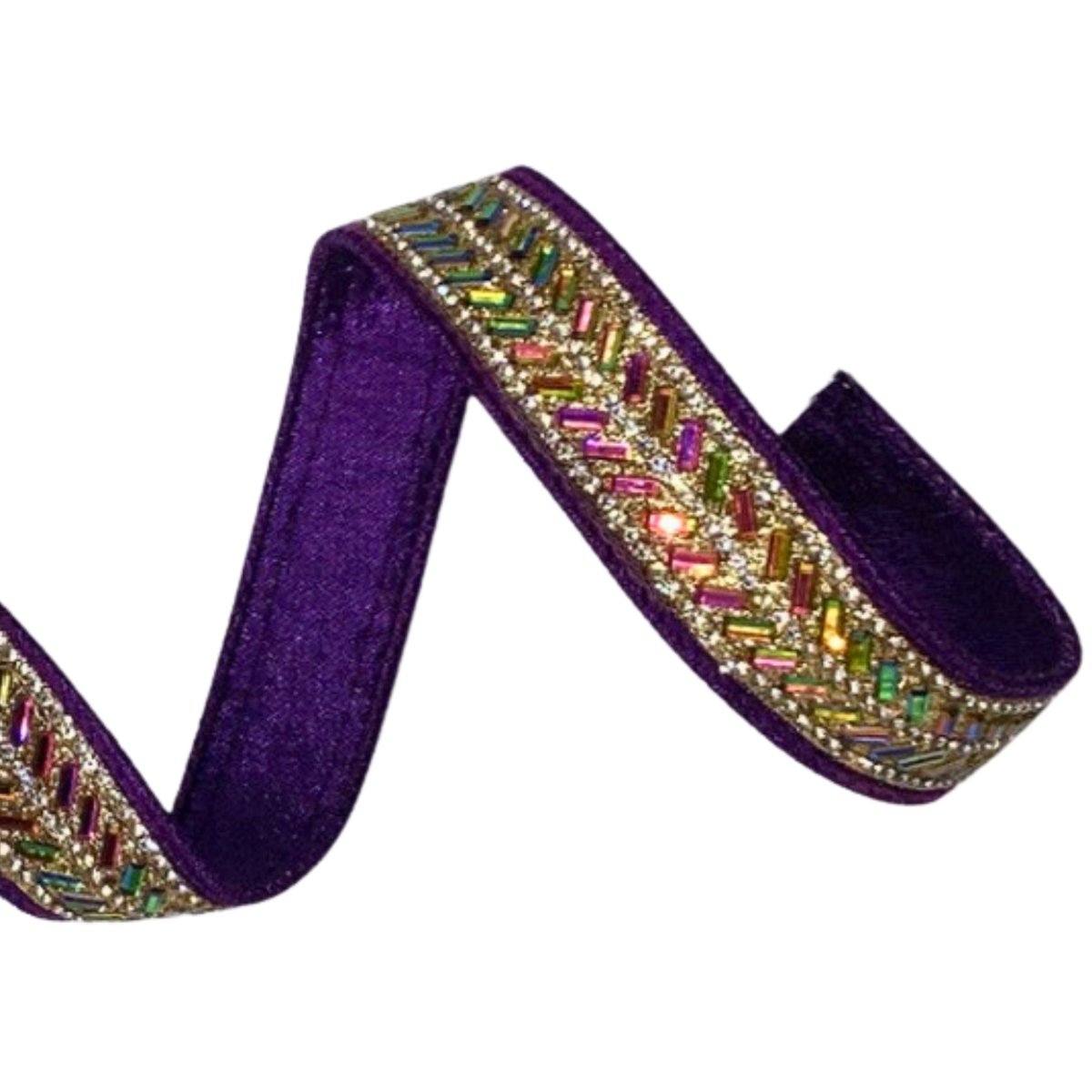 Shop For 1" Metallic Dupion Herringbone Jewel Ribbon: Purple (5 Yards)