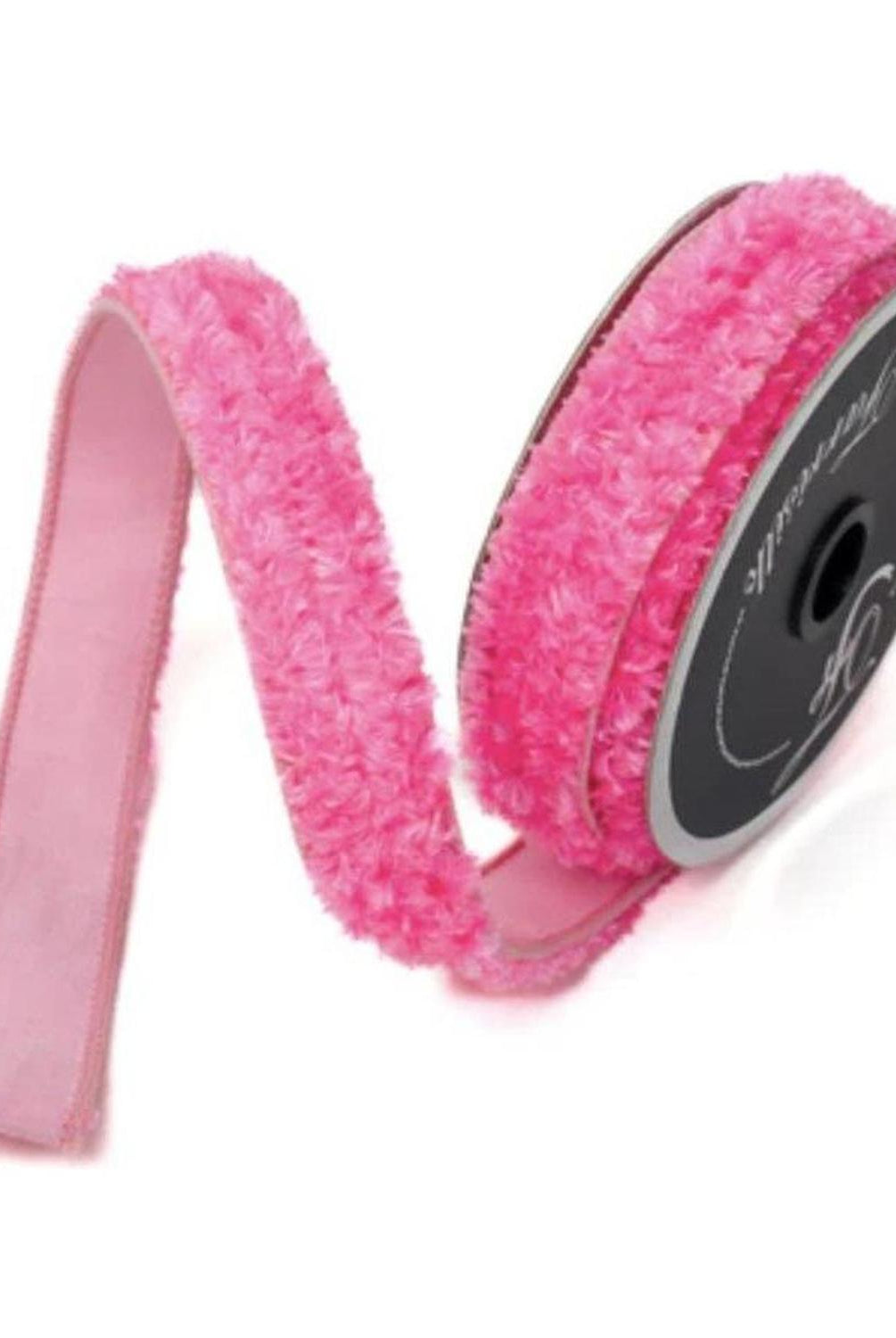 1" Plush Chenille Ribbon: Pink (10 Yards)