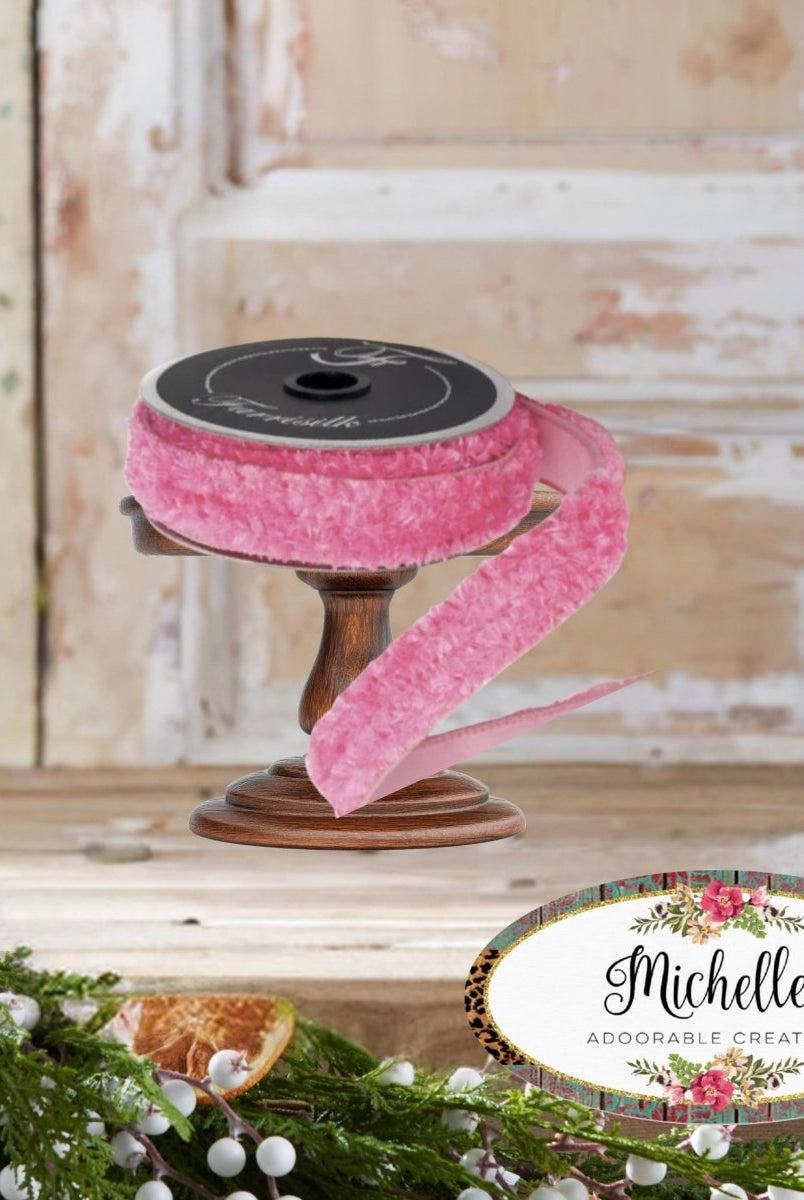 Shop For 1" Plush Chenille Ribbon: Pink (10 Yards)