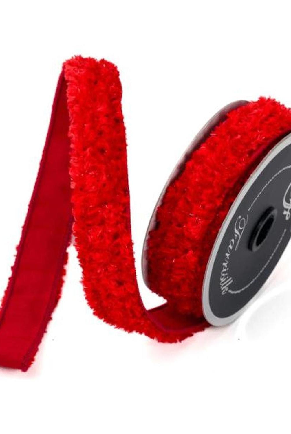 1" Plush Chenille Ribbon: Red (10 Yards)