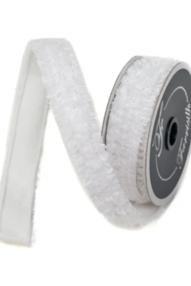 Shop For 1" Plush Chenille Ribbon: White (10 Yards)