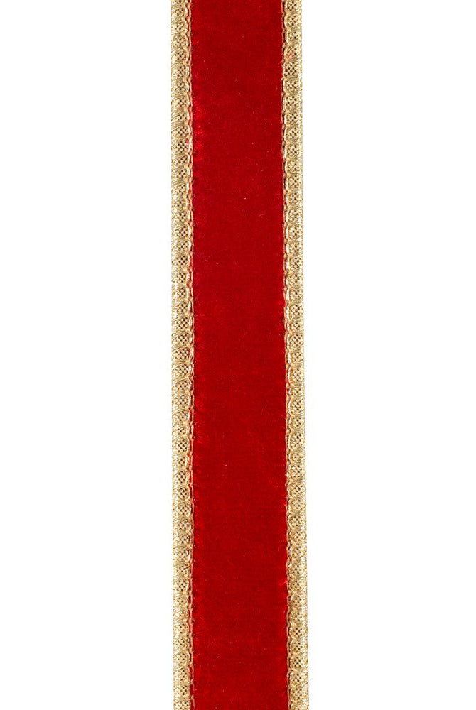 Shop For 1" Two Tone Velvet Ribbon: Red/Gold (5 Yards)