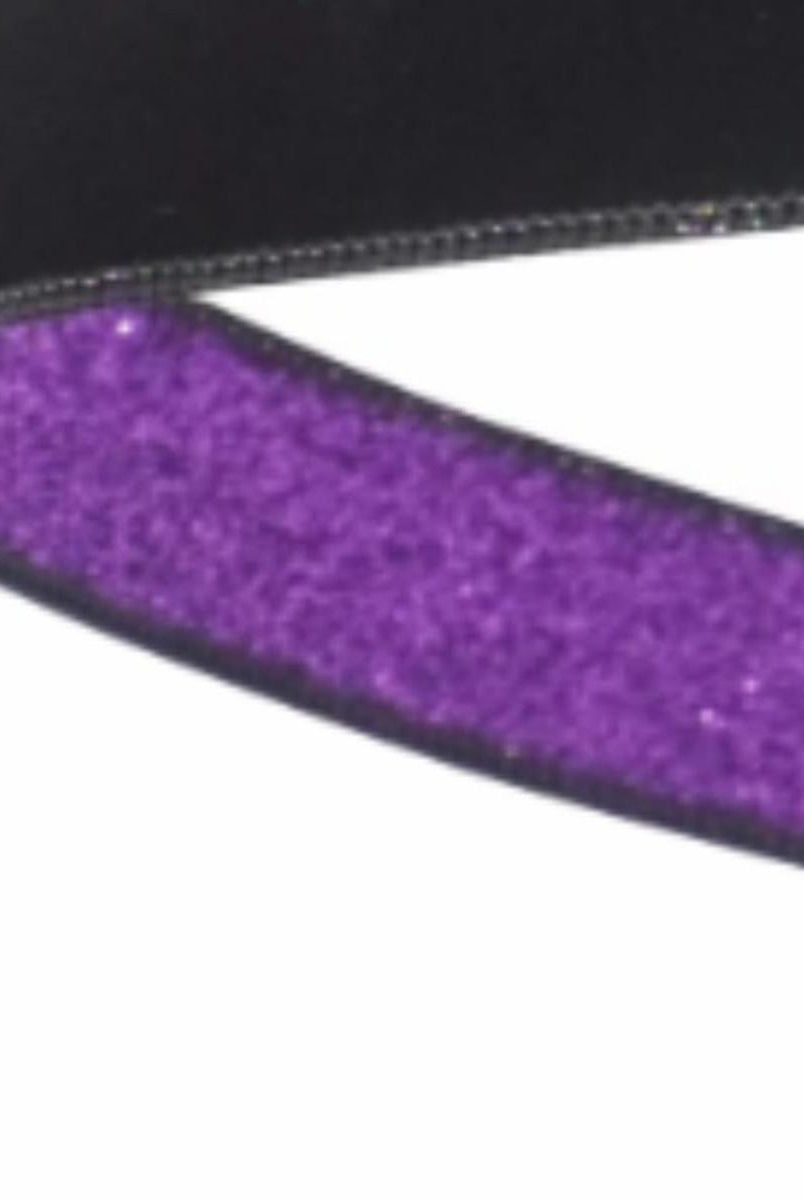 Shop For 1" Velvet Fusion Ribbon: Black/Purple (10 Yards)