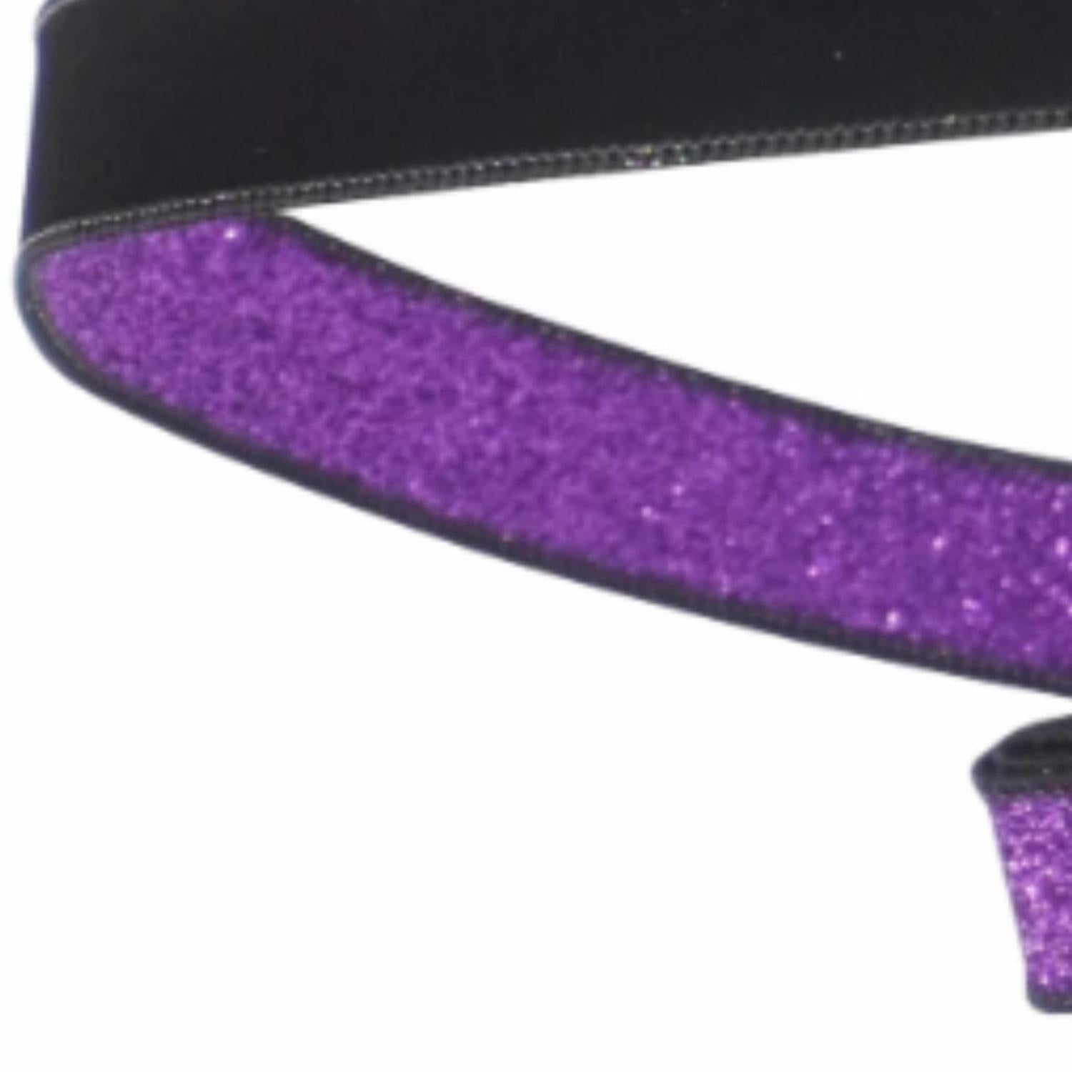 Shop For 1" Velvet Fusion Ribbon: Black/Purple (10 Yards)