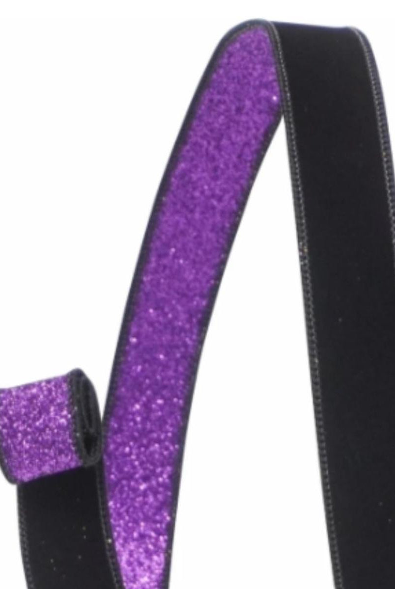 Shop For 1" Velvet Fusion Ribbon: Black/Purple (10 Yards)