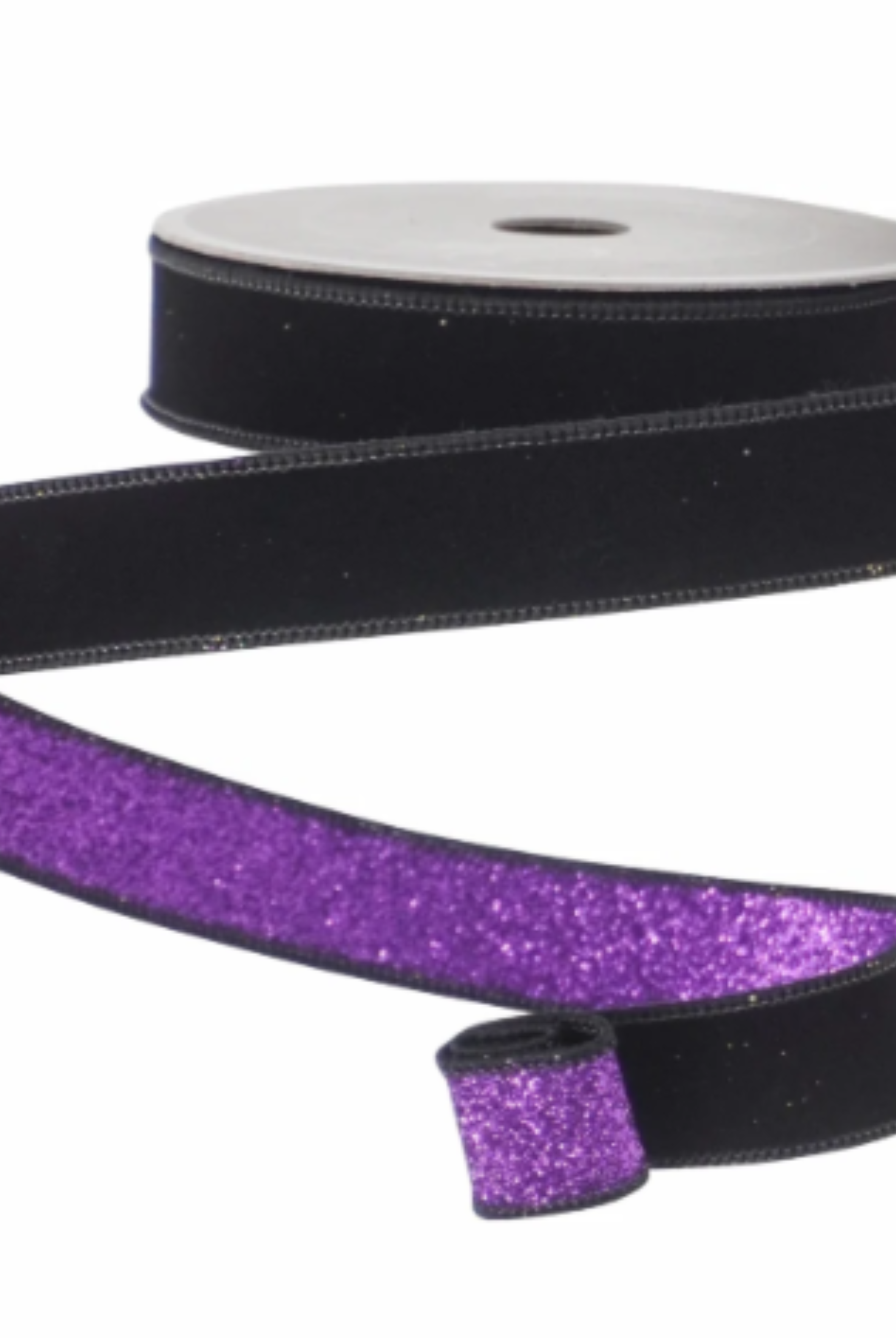Shop For 1" Velvet Fusion Ribbon: Black/Purple (10 Yards)