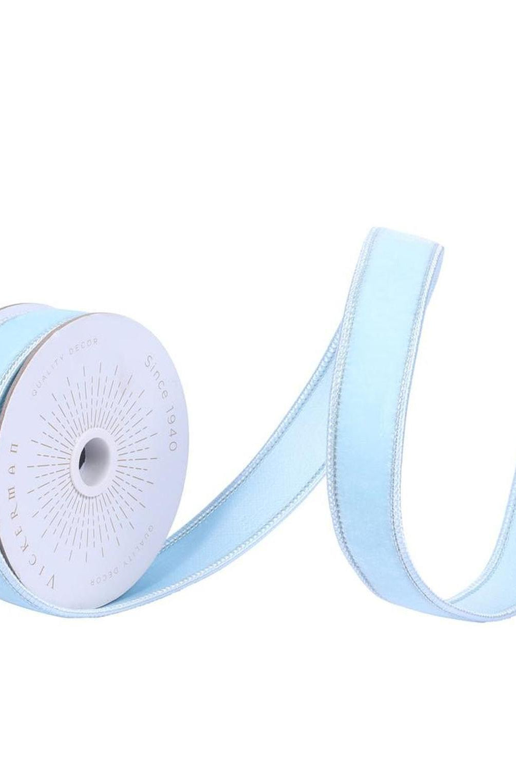 Shop For 1" Velvet Luster Wired Ribbon: Baby Blue (10 Yards)