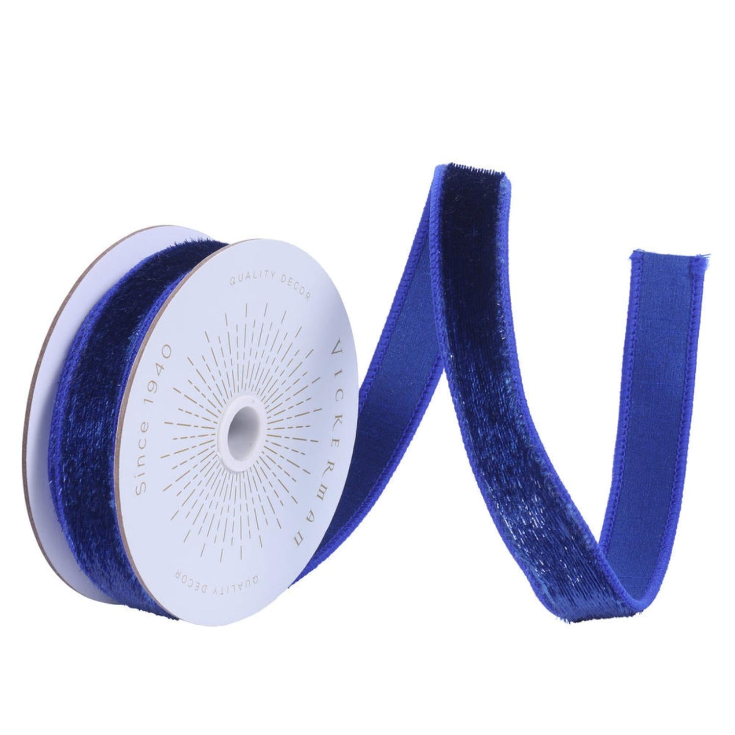 Shop For 1" Velvet Luster Wired Ribbon: Cobalt Blue (10 Yards)
