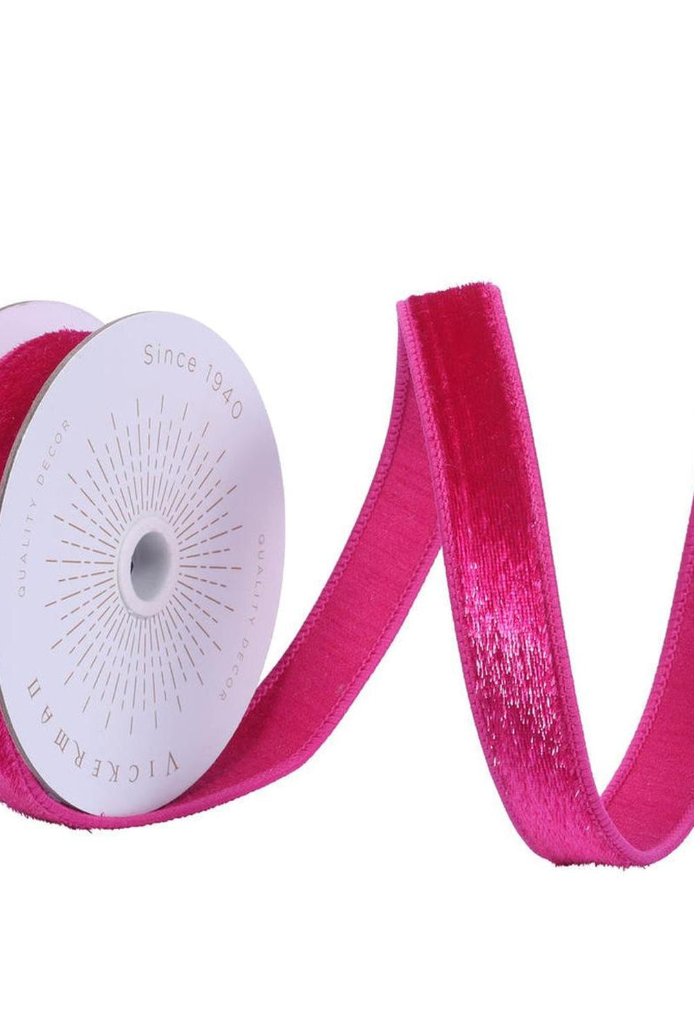 1" Velvet Luster Wired Ribbon: Fuchsia (10 Yards)