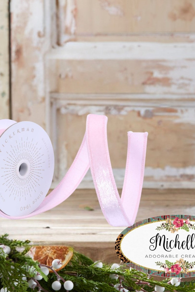 Shop For 1" Velvet Luster Wired Ribbon: Light Pink (10 Yards)