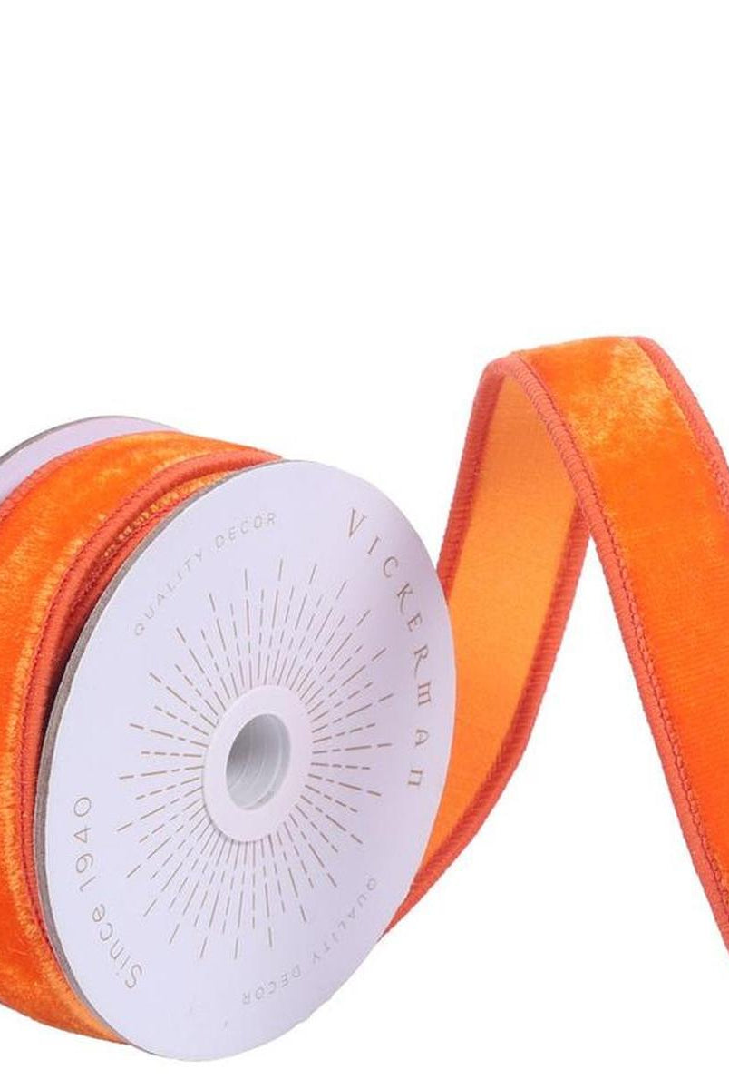 Shop For 1" Velvet Luster Wired Ribbon: Orange (10 Yards)