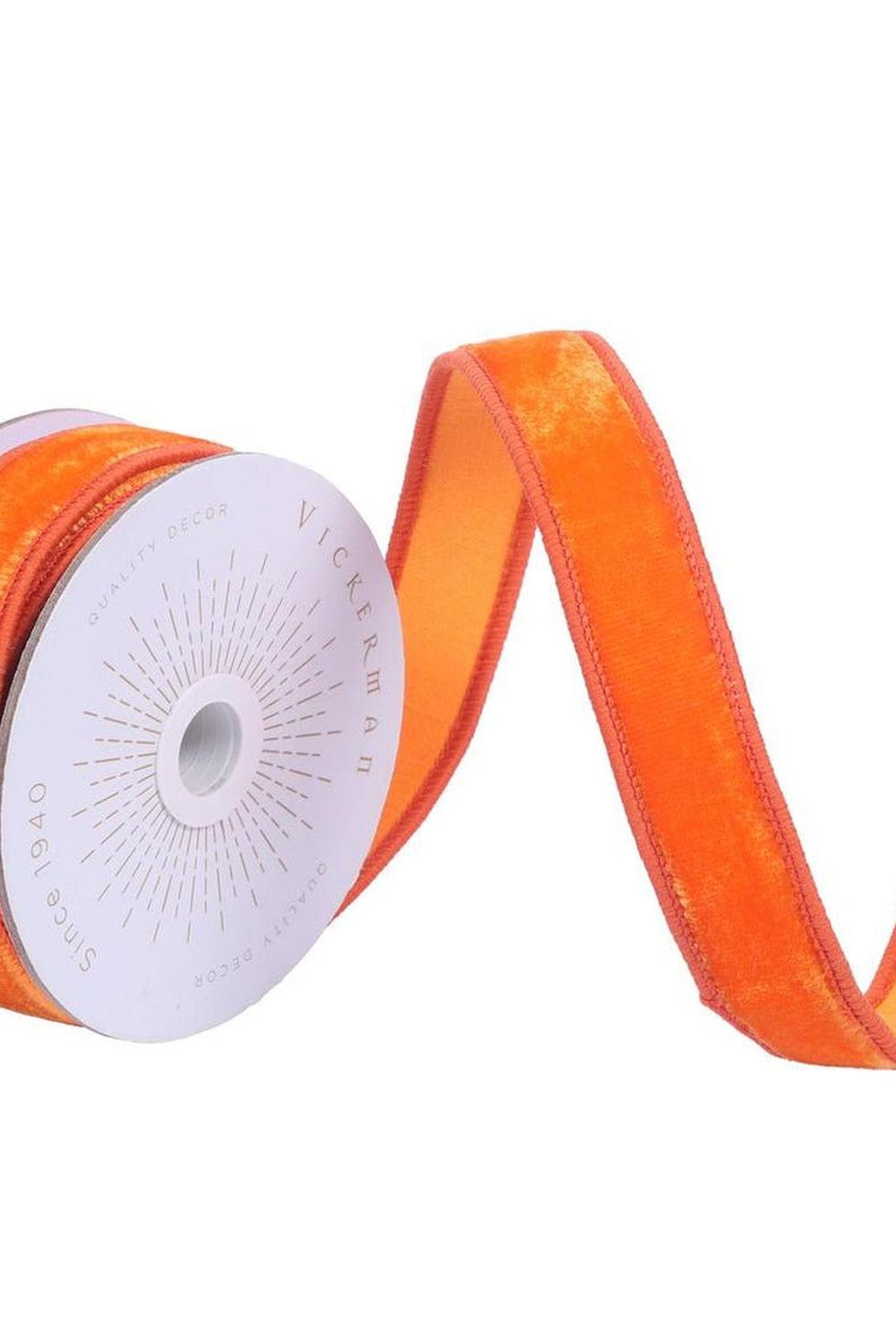 Shop For 1" Velvet Luster Wired Ribbon: Orange (10 Yards)