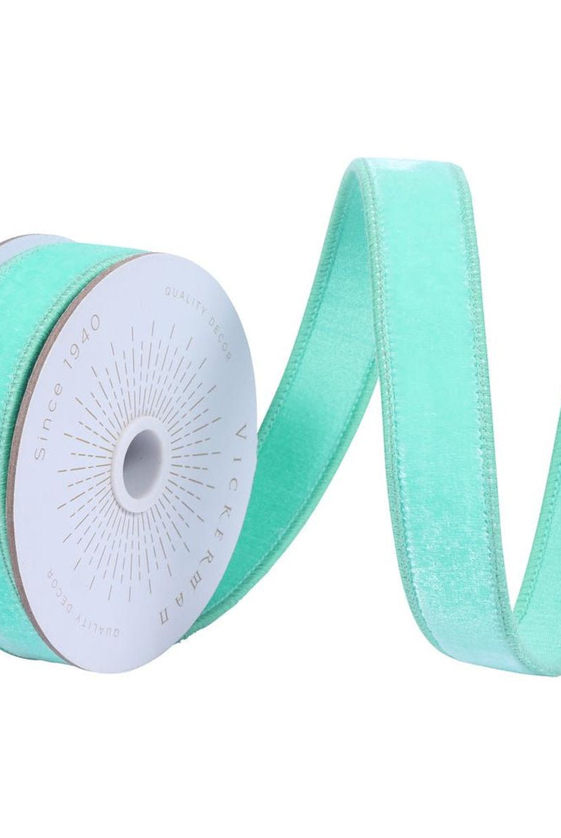 Shop For 1" Velvet Luster Wired Ribbon: Sea Foam (10 Yards)