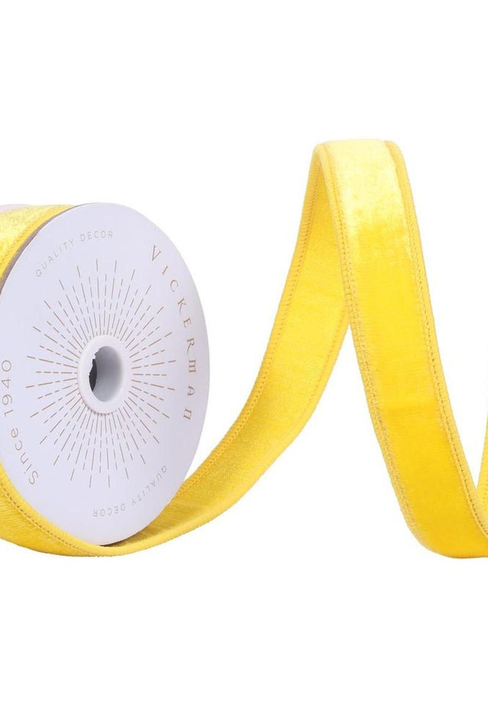 Shop For 1" Velvet Luster Wired Ribbon: Yellow (10 Yards)