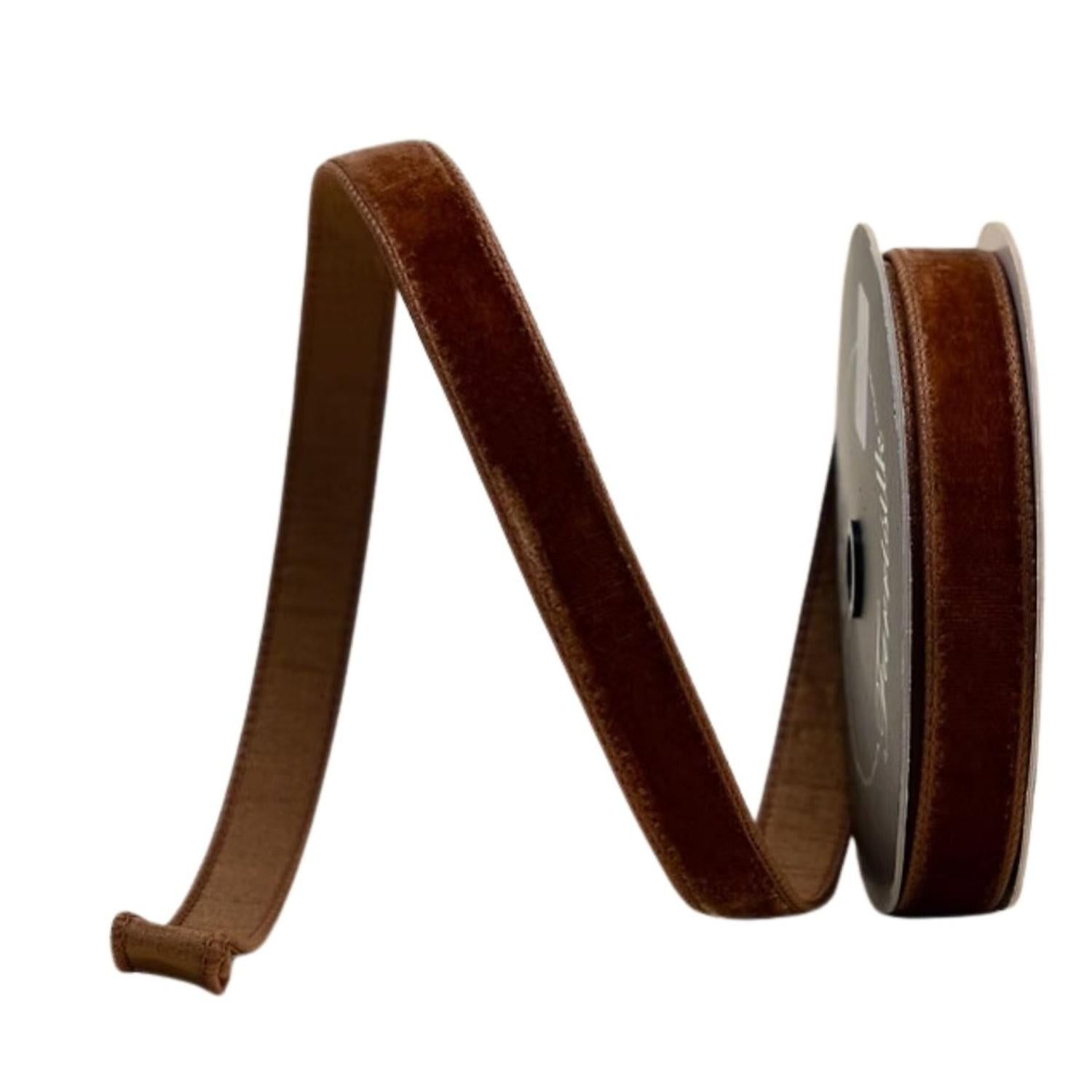 1" Velvet Ribbon: Pecan (10 Yards)