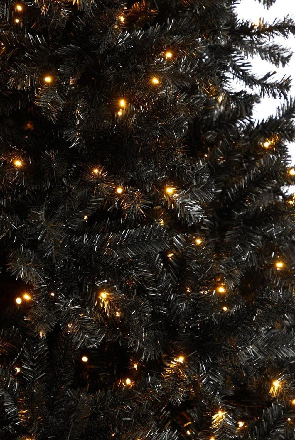 10’ Black Artificial Christmas Tree with 950 Clear LED Lights and 3056 Tips