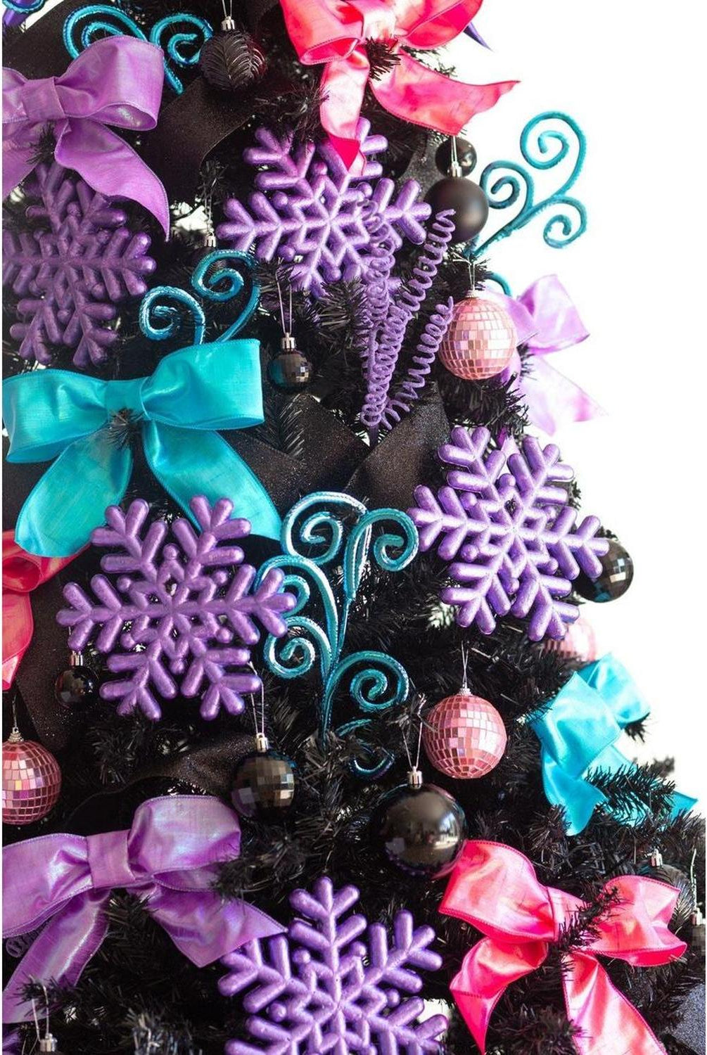 10’ Black Artificial Christmas Tree with 950 Clear LED Lights and 3056 Tips