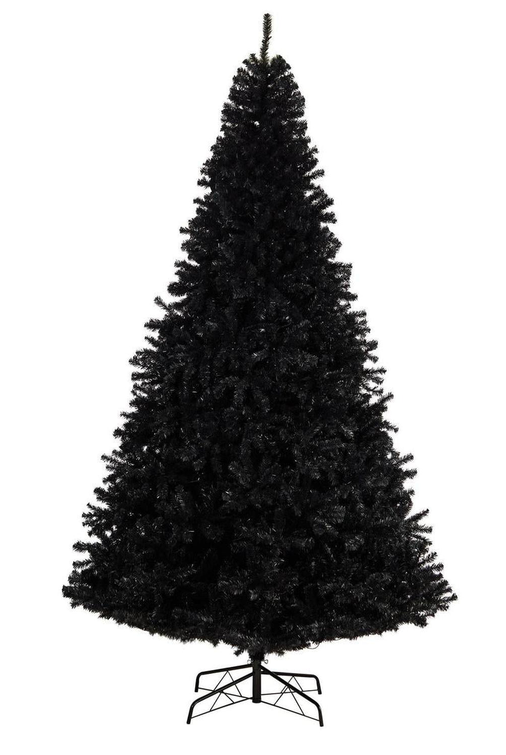 10’ Black Artificial Christmas Tree with 950 Clear LED Lights and 3056 Tips