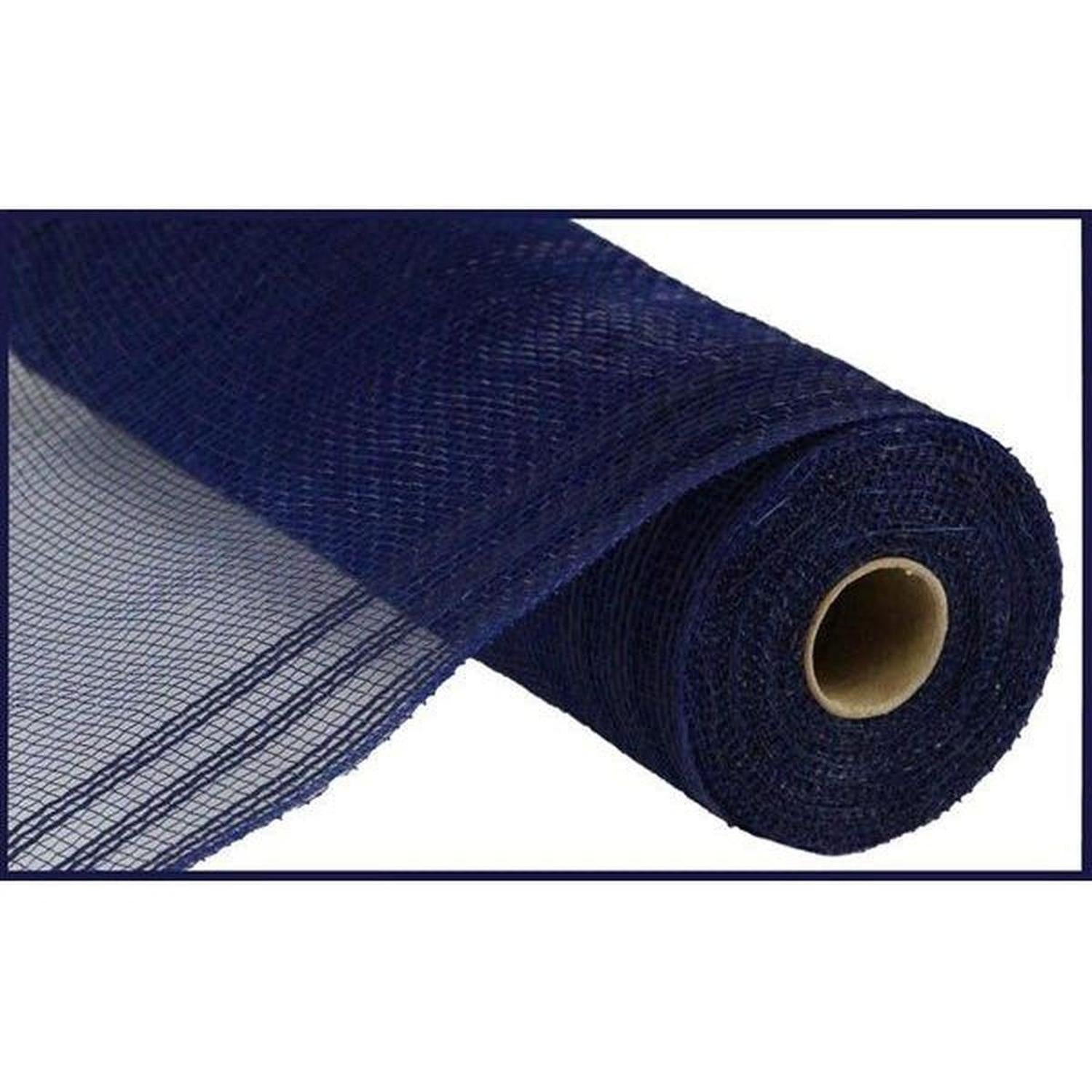 10" Border Stripe Mesh Ribbon: Navy Blue (10 Yards)