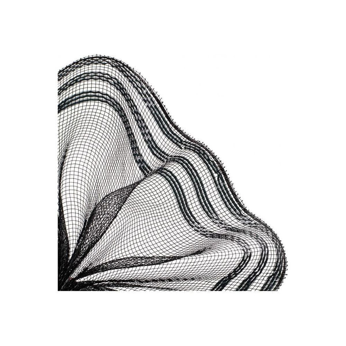 Shop For 10" Border Stripe Metallic Mesh Ribbon: Black (10 Yards)