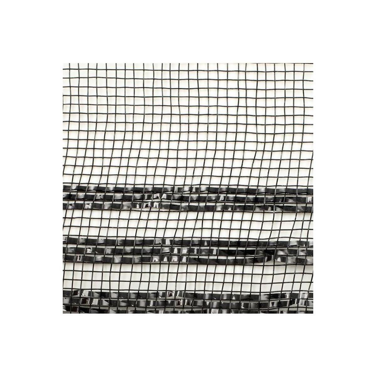 Shop For 10" Border Stripe Metallic Mesh Ribbon: Black (10 Yards)
