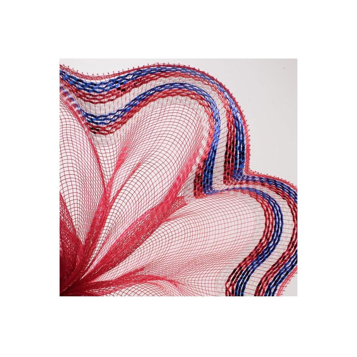 Shop For 10" Border Stripe Metallic Mesh Ribbon: Red/White/Blue (10 Yards)