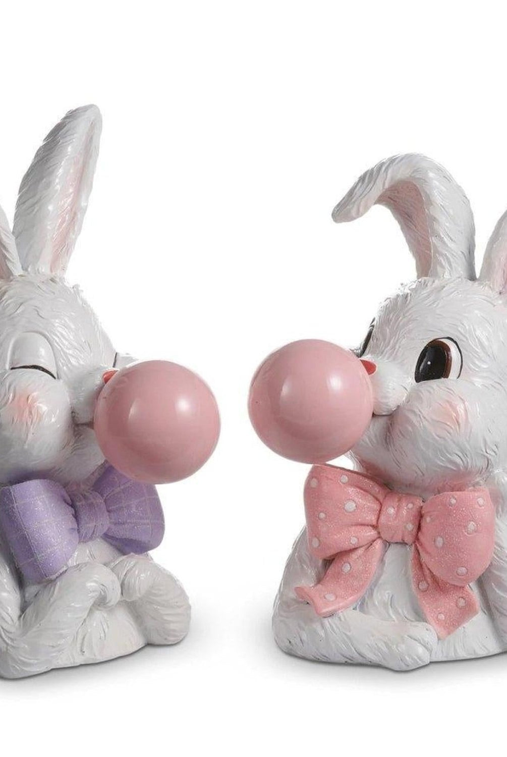 10" Bowtie Bunnies Blowing a Bubble