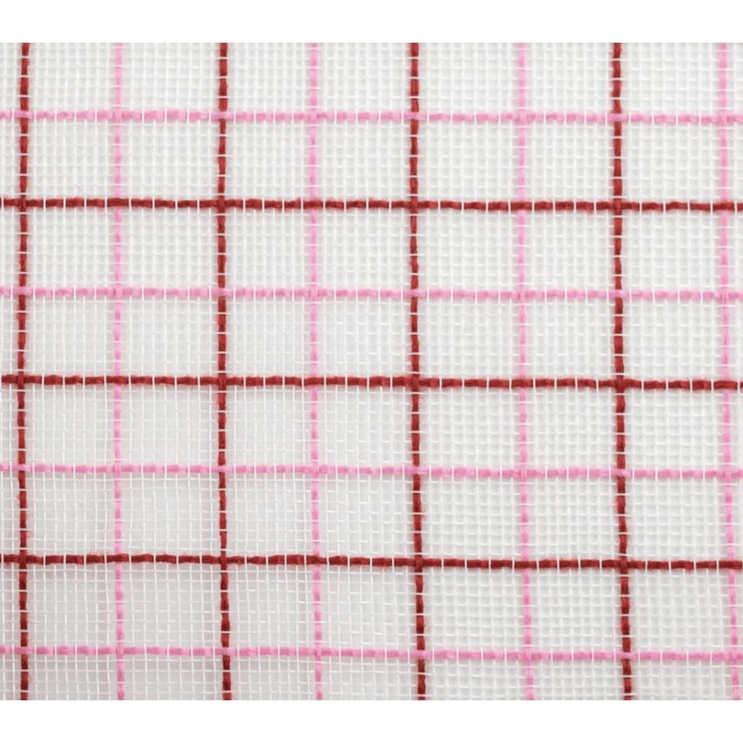 10" Fine Weave Faux Jute Check Mesh Ribbon: Red/Pink