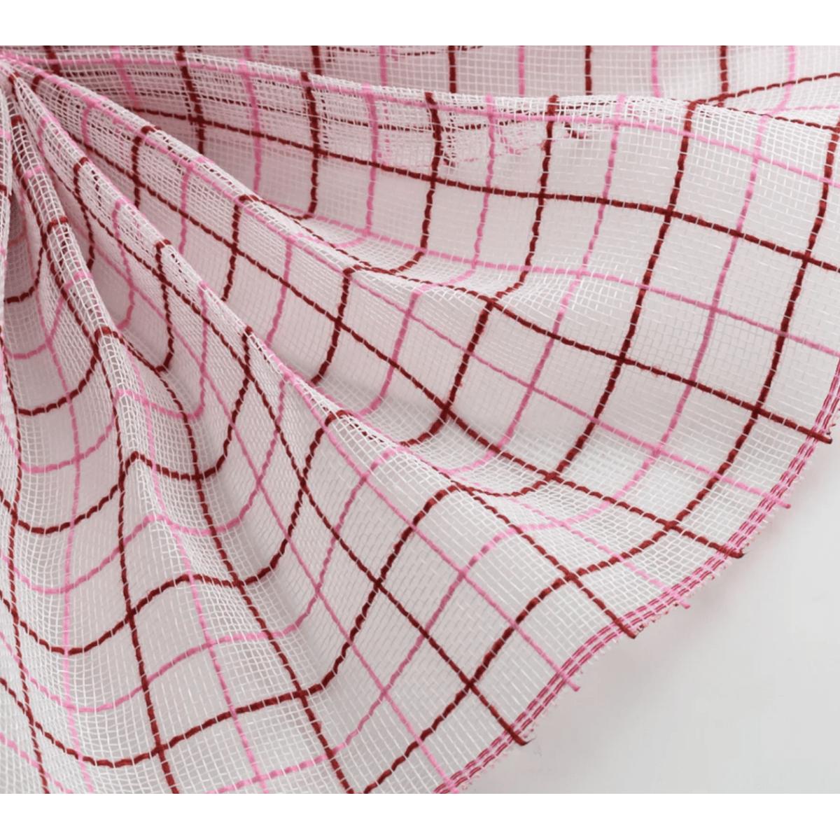 Shop For 10" Fine Weave Faux Jute Check Mesh Ribbon: Red/Pink