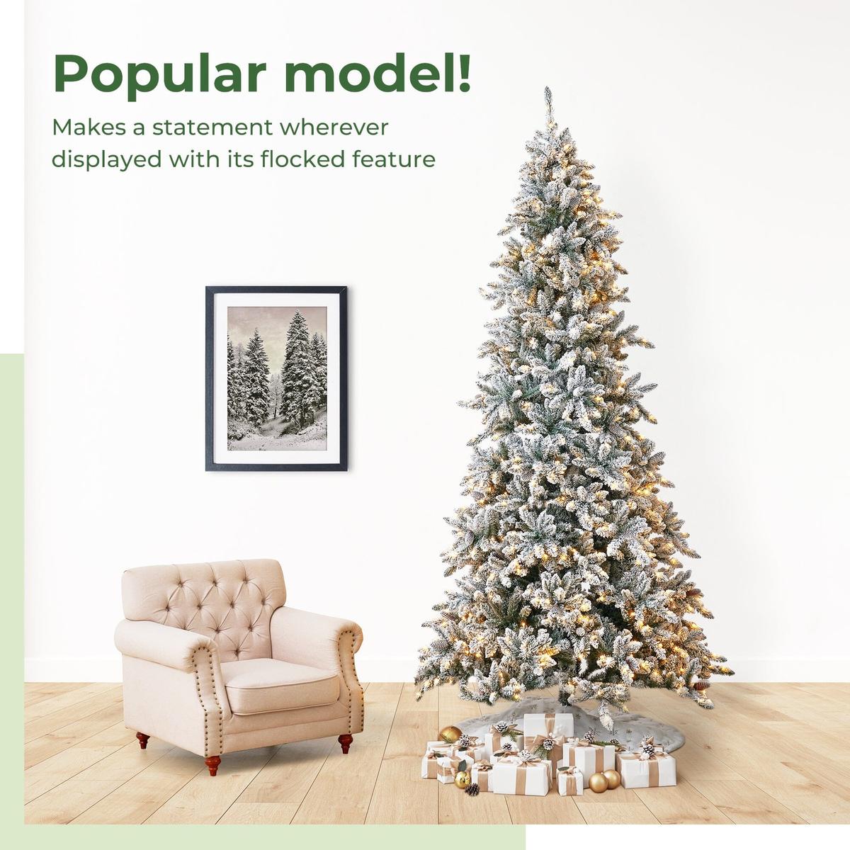 Shop For 10’ Flocked Livingston Fir Christmas Tree