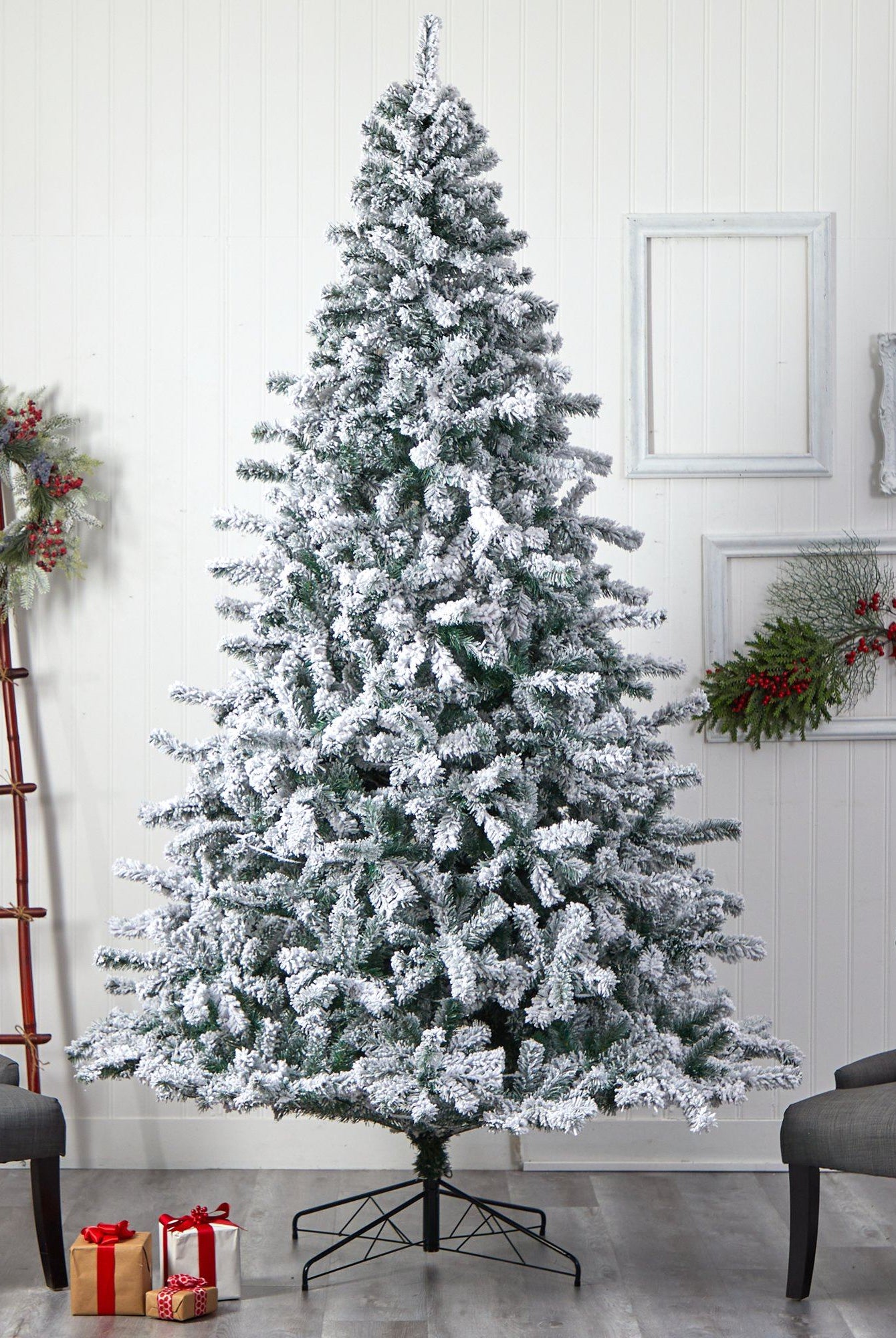 Shop For 10' Flocked Rock Springs Spruce Christmas Tree