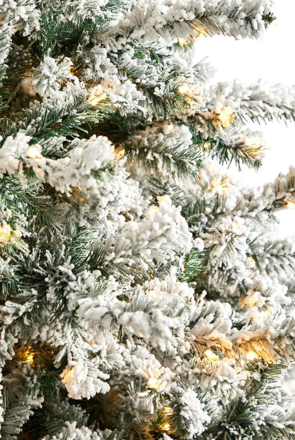 10' Flocked Rock Springs Spruce Christmas Tree with 800 LED Lights and 1880 Bendable Branches